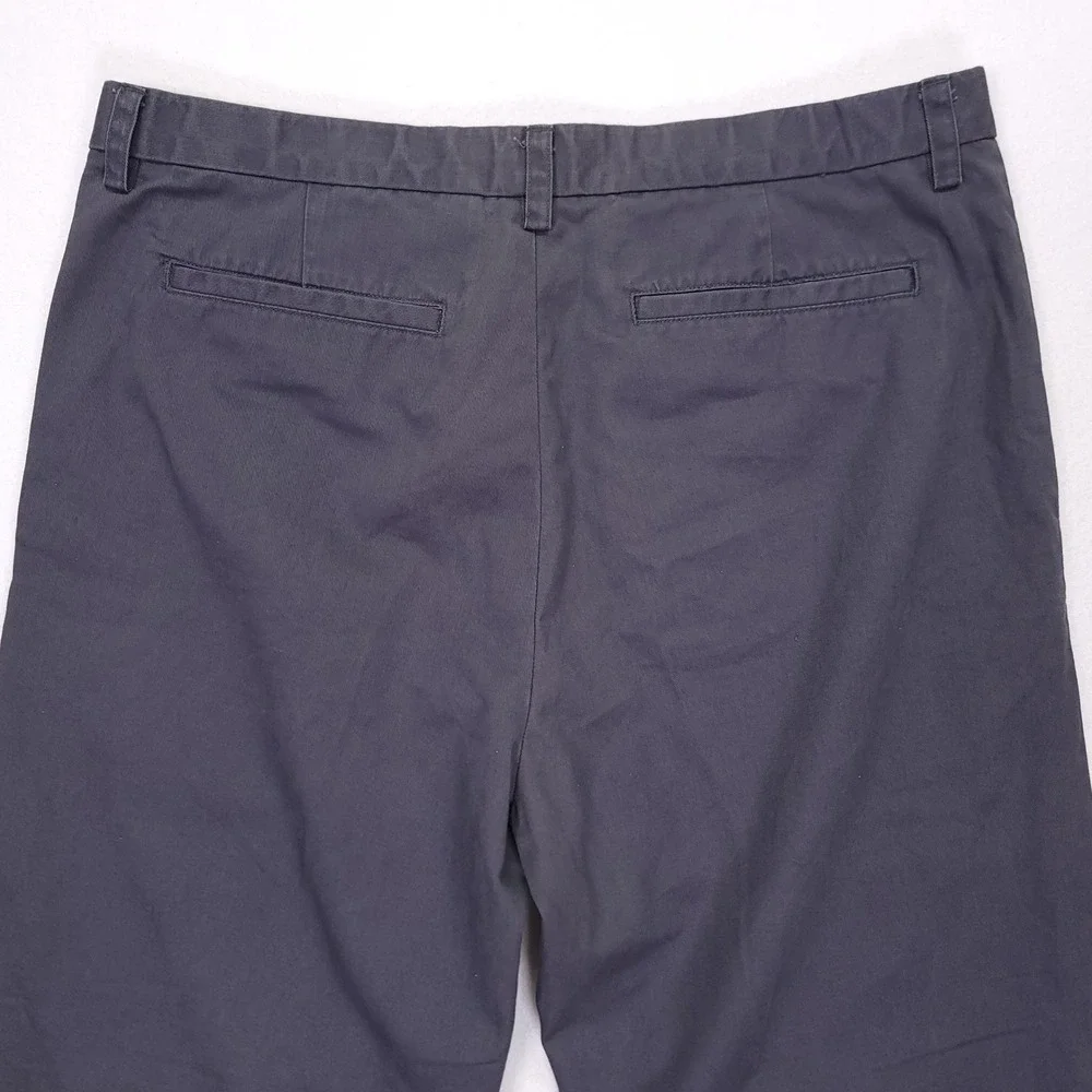 Y2K Banana Republic‎ Mens 35L Emerson Straight Leg Chino Pants Gray Flat Front